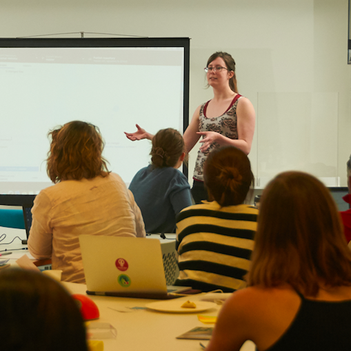 Beverley speaking at a Personal Website workshop